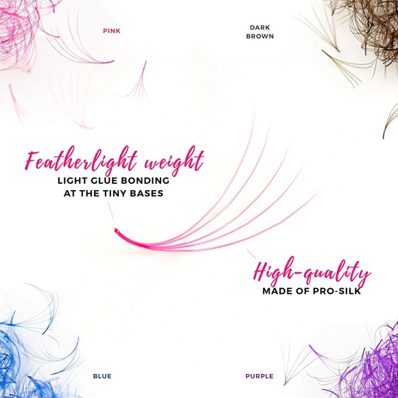 Colored Promade Mix 1500 Fans, 5D Handmade CC Curl, 9-14mm Mixed Length - Picture 6 of 9